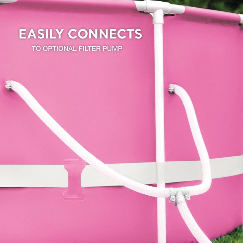 8ft Round Metal Frame Pool 30in Above Ground Swimming Pool Pink7