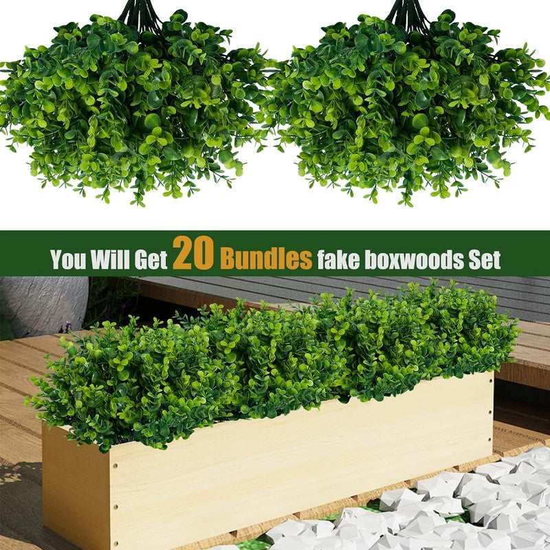 Artificial Greenery Plants Outdoor UV Resistant Fake Plants Boxwood Shrubs Grass2