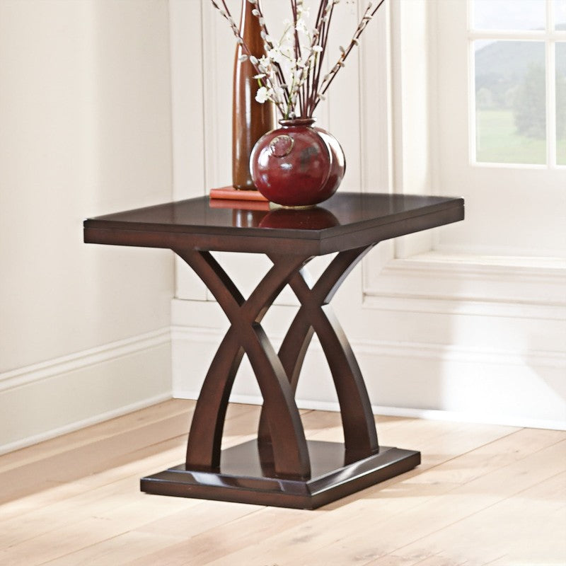 Jocelyn Square End Table, Espresso Cherry Wood4