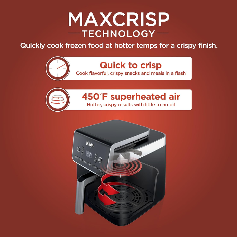 Ninja AF181 XL 6.5QT Air Fryer Max Crisp 6 in 1 Air Fry Roast Bake Grey1