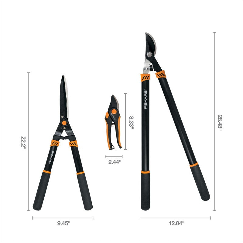 3-Piece Heavy Duty Garden Pruners & Loppers – Stainless Steel Blades9