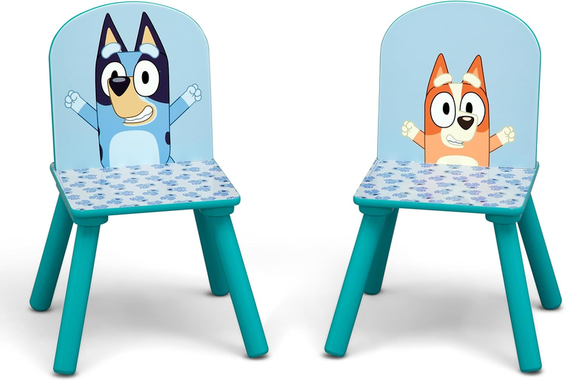 Bluey Kids Table & 2 Chairs Set w/ Storage Greenguard Gold Certified Blue5