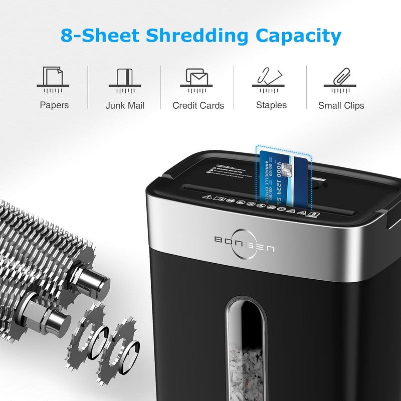 8 Sheet Cross Cut Paper Shredder P 4 Home Office Credit Card Small 4Gal Black3
