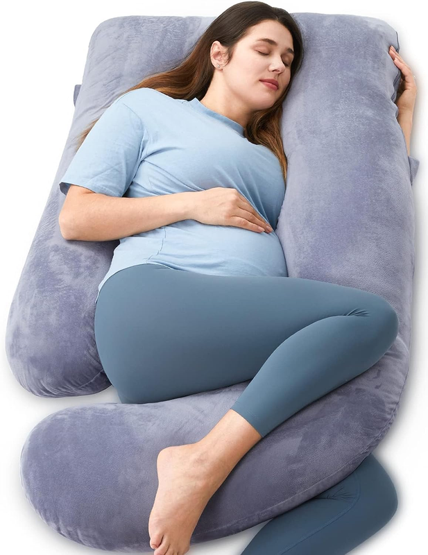 57in U Shaped Pregnancy Pillow Full Body Maternity Pillow Gray10
