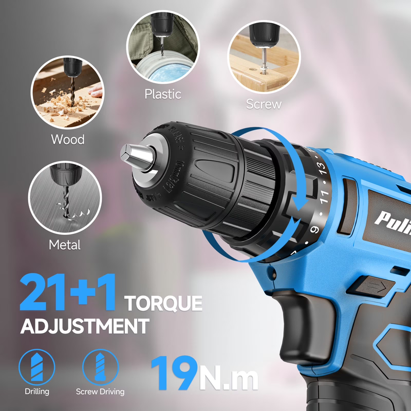 148PC Home Tool Kit 12V Cordless Drill Set Tool Box DIY Repair Blue7