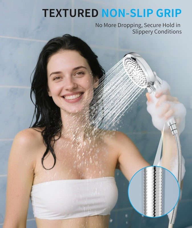 Filtered Shower Head Handheld 10 Spray Modes High Pressure Chrome w/ 2 Filters4