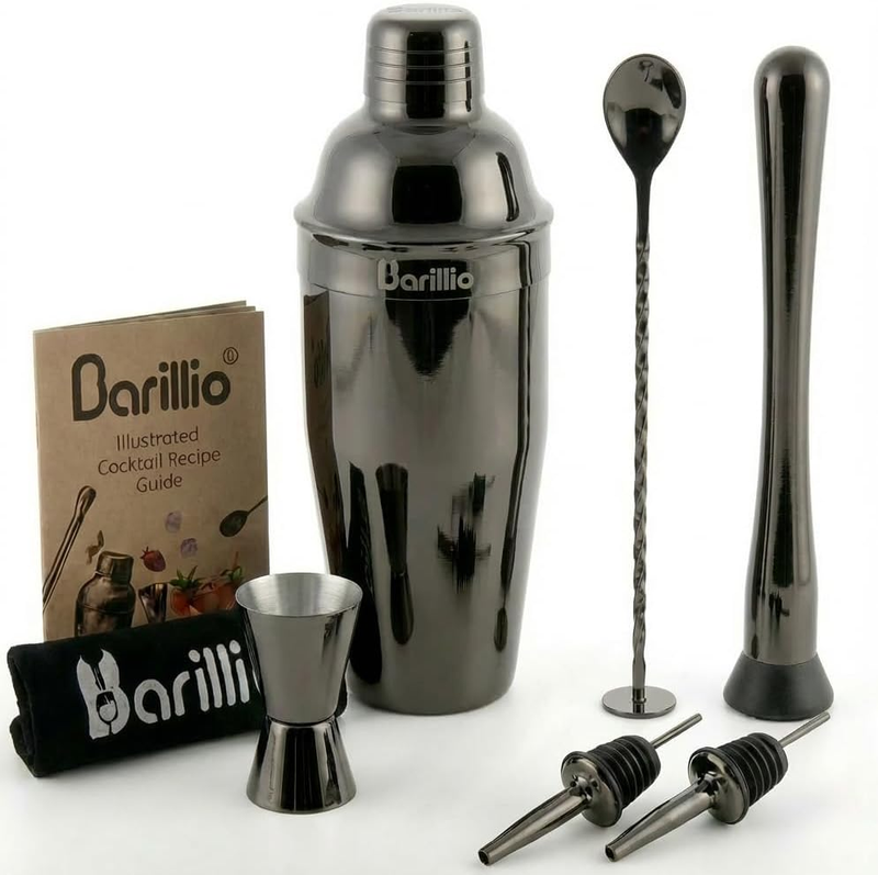 Black Mixology 8 Pc Bartender Kit Stainless Steel Cocktail Shaker Set w/ Bag9