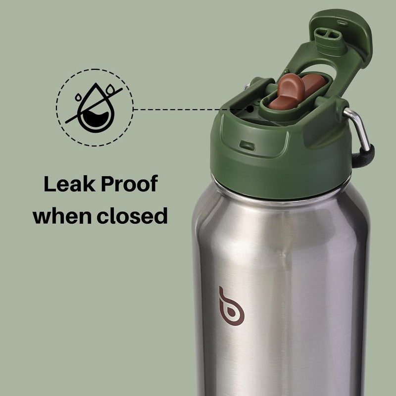 40oz Stainless Steel Insulated Water Bottle Straw Pills Holder Sport Bottle2