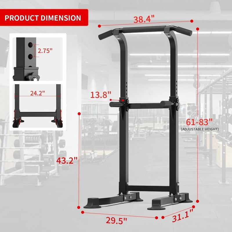 Power Tower Pull Up Dip Station, Adjustable Free Standing Chin Up Bar 300LBS6