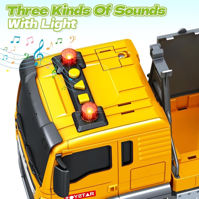 Large Excavator Truck Toy, 3 4 5 6 Year Old Boys Toddlers Toy Truck, Lights & So2