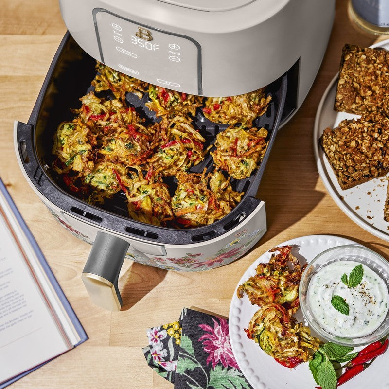 6 Qt Air Fryer w/ Turbocrisp Technology Evergood Ceramic Nonstick Taupe Flower3
