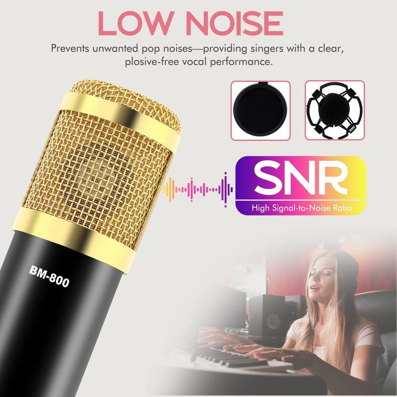 BM-800 Condenser Microphone Bundle – Podcast Mic with Voice Changer for Streamin5