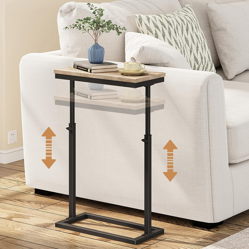 Greige End Table Side Sofa Table Tall Couch Table Living Room Bedroom9