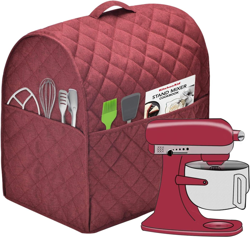 Stand Mixer Cover for KitchenAid Bowl Lift 5 8 Qt Dark Red Storage Bags1