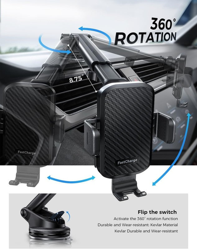 15W Wireless Car Charger Mount, Auto Clamping Fast Charging Phone Holder for Car4