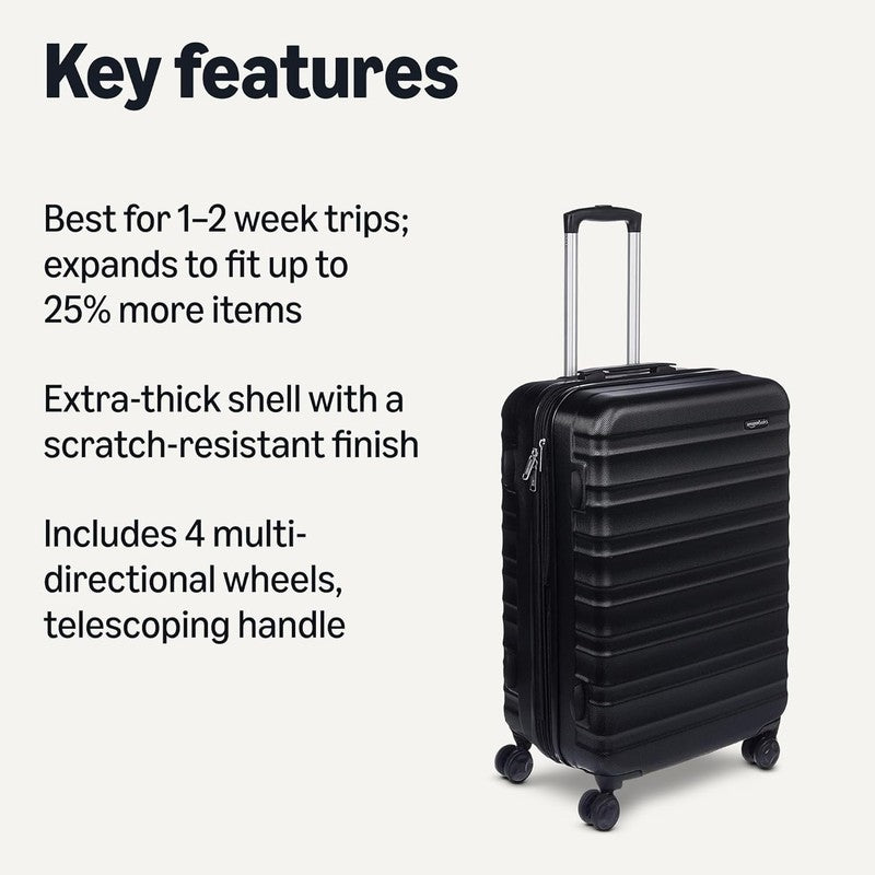 26" Hardside Medium Checked Luggage, Hardshell Suitcase with Wheels, Expandable 1