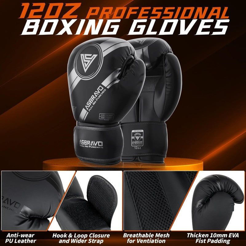 4Ft Heavy Punching Bag Set w 12oz Gloves MMA Kickboxing Karate Unfilled2