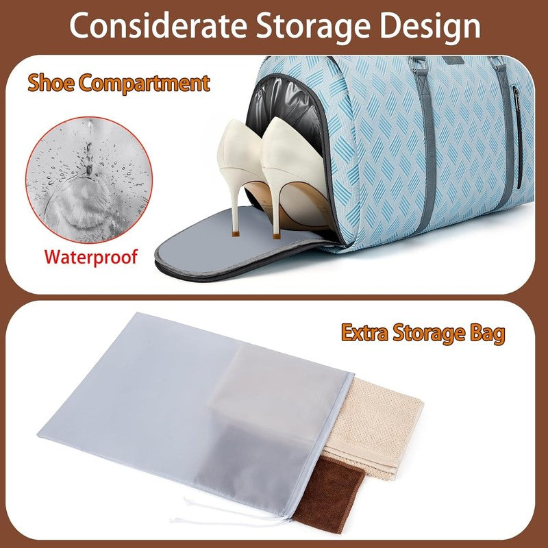 2in1 Garment Duffle Bag w/ Toiletry 4Pc Set Hanging Suit Travel Carry On1