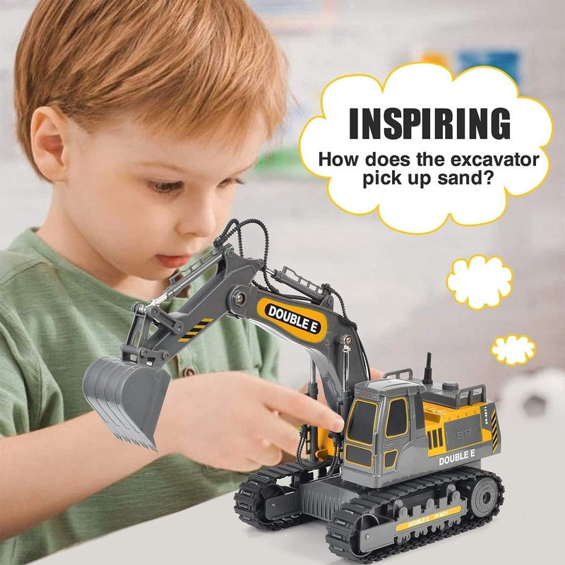 Remote Control Excavator Toy Gray Hydraulic RC Construction Vehicle for Kids4