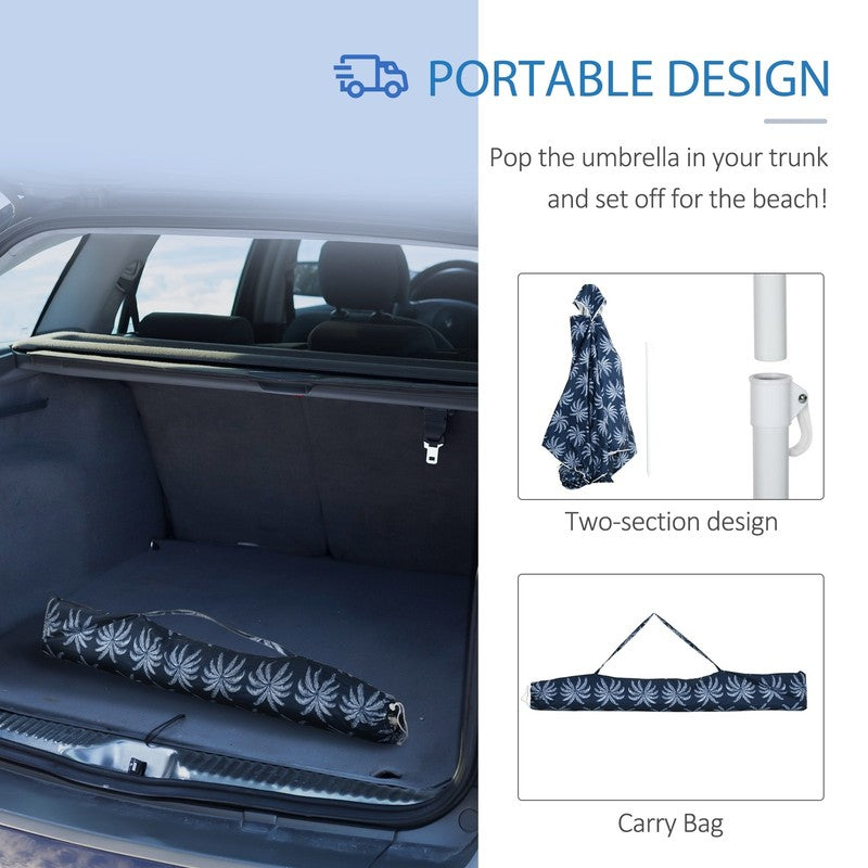 6.5' Portable Beach Canopy Umbrella with UV50+ Protection and Carry Bag3