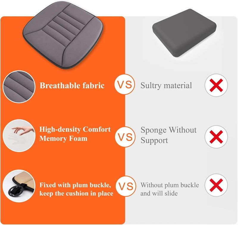 Car Seat Cushion 1.2" Memory Foam for Car & Office Chair – Dark Grey6