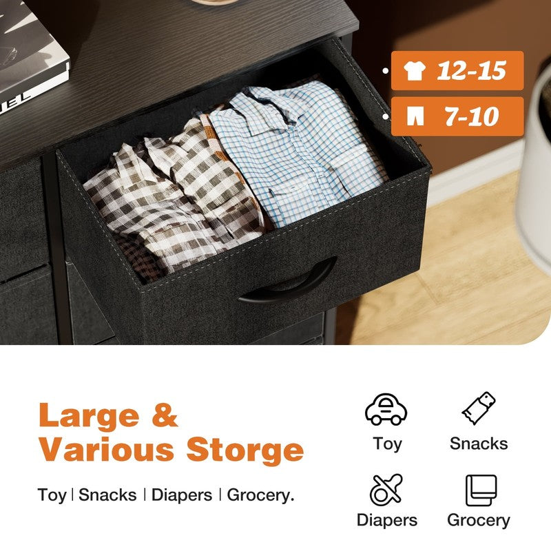 8-Drawer Fabric Dresser Storage Chest for Bedroom, Closet, Entryway, Storage Fur2