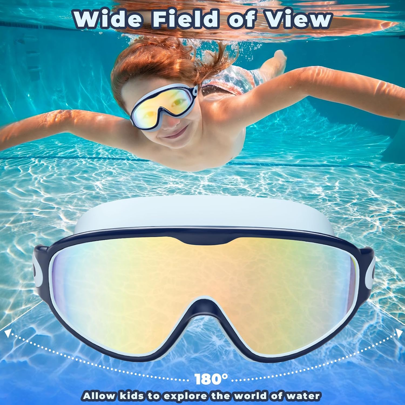 2 Pack Youth Swim Goggles Boys Girls Anti Fog UV Pool Swim Gear6