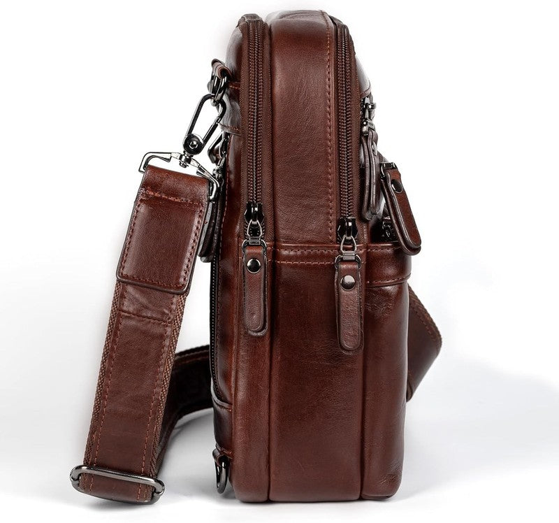 Leather Messenger Bag Men Small Sling Shoulder Crossbody Man Purse Pack6