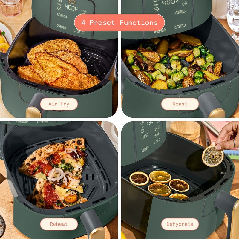 6 Qt Air Fryer w/ Turbocrisp Technology Evergood Ceramic Nonstick Thyme Green2