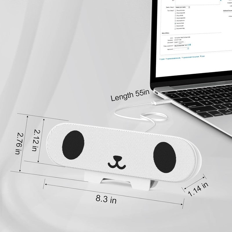 Computer Speaker for Desktop PC Monitor Loud Sound USB Volume Control White5