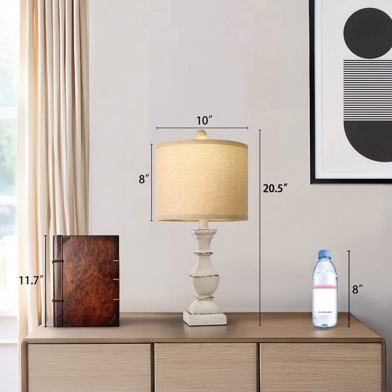 Set of 2 20.5" Retro Table Lamps Resin Traditional for Bedroom & Living Room2