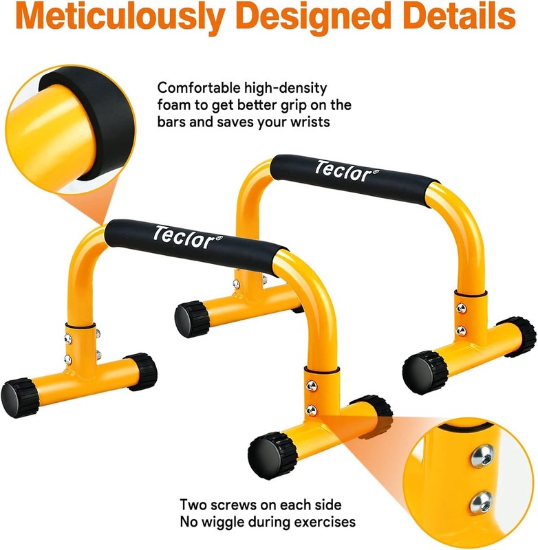Push Up Parallettes Bars 9.5" Heavy Duty Stand L Sit Dip Handstand Calisthenics2