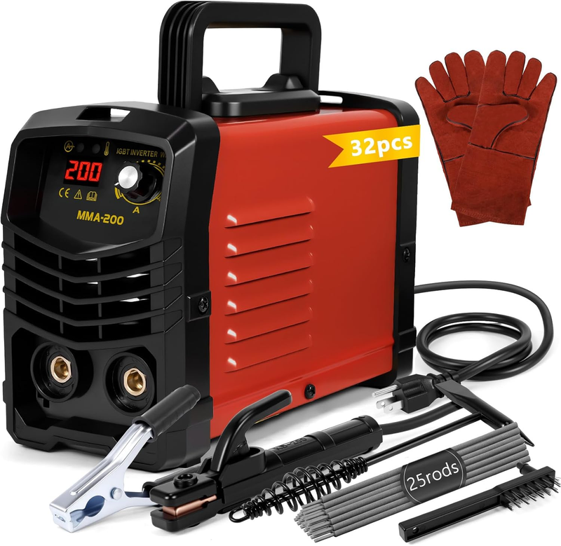 200A Welding Machine with 25 Rods – Clearance! Portable 110V ARC Stick Welder, 10