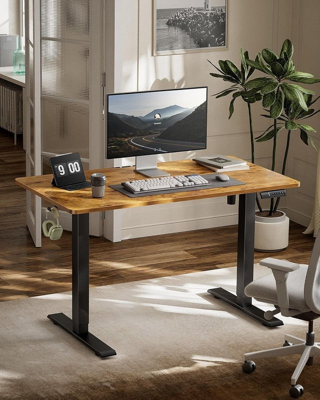 48"x24" Electric Standing Desk Adjustable Height Sit Stand Office Rustic Brown1