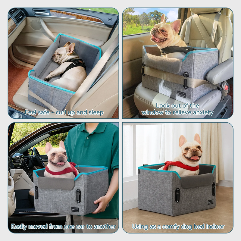 Dog Car Seats for Small Dogs, Portable Dog Booster Car Seat with Patent Safe Buc7