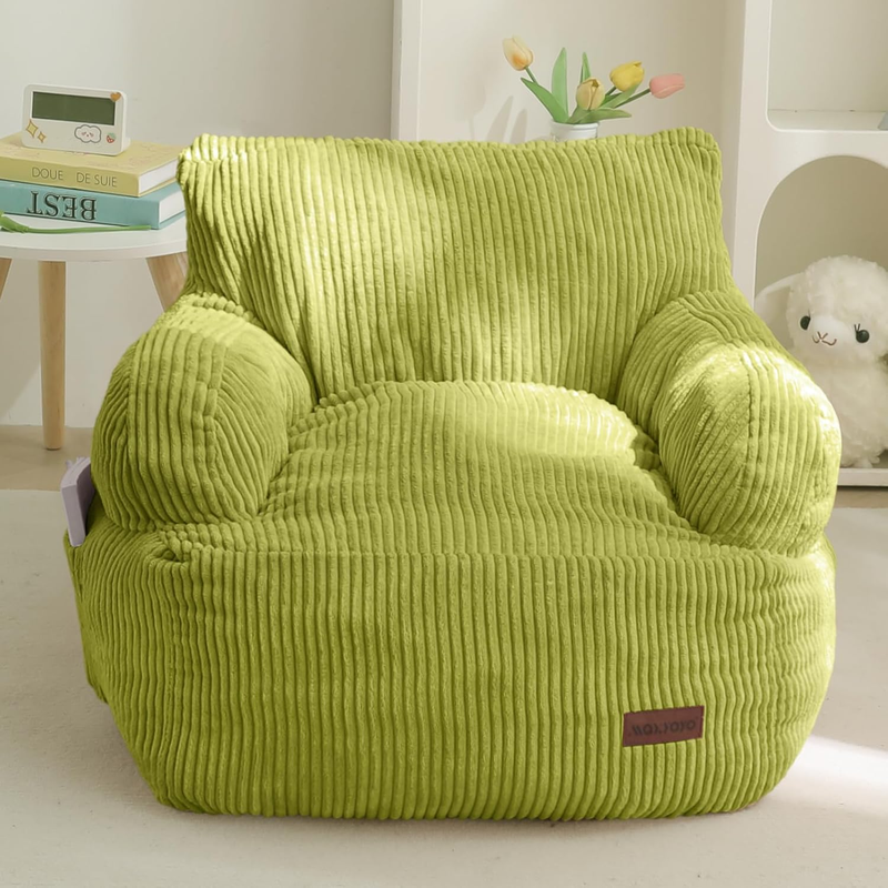 Kids Bean Bag Chair Toddler Sofa w Filler Pocket Floor Chair Gaming Green9