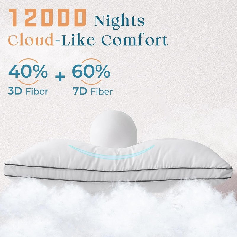 4 Pack Queen Bed Pillows Hotel Collection Down Alternative 20x30"2