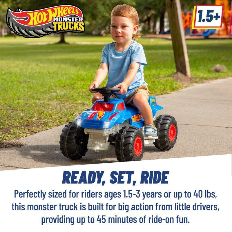 6V Monster Truck Ride-On for Toddlers, Blue/Red, Electric, Ages 1.5-3 Years, Max3