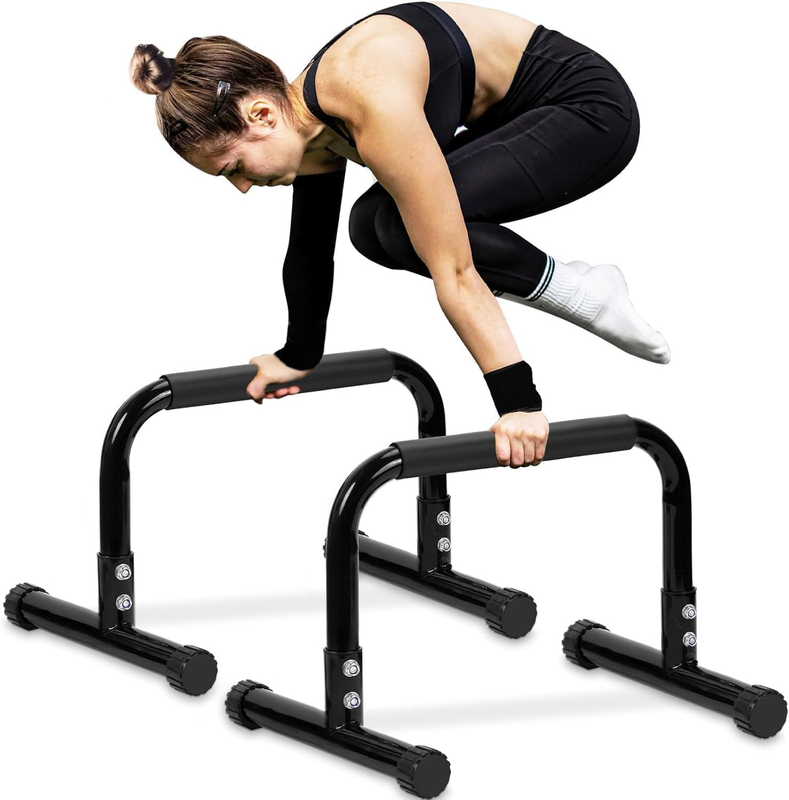 14" Push Up Parallettes & Dip Bars Heavy Duty Foam Handle Calisthenics L Sit0
