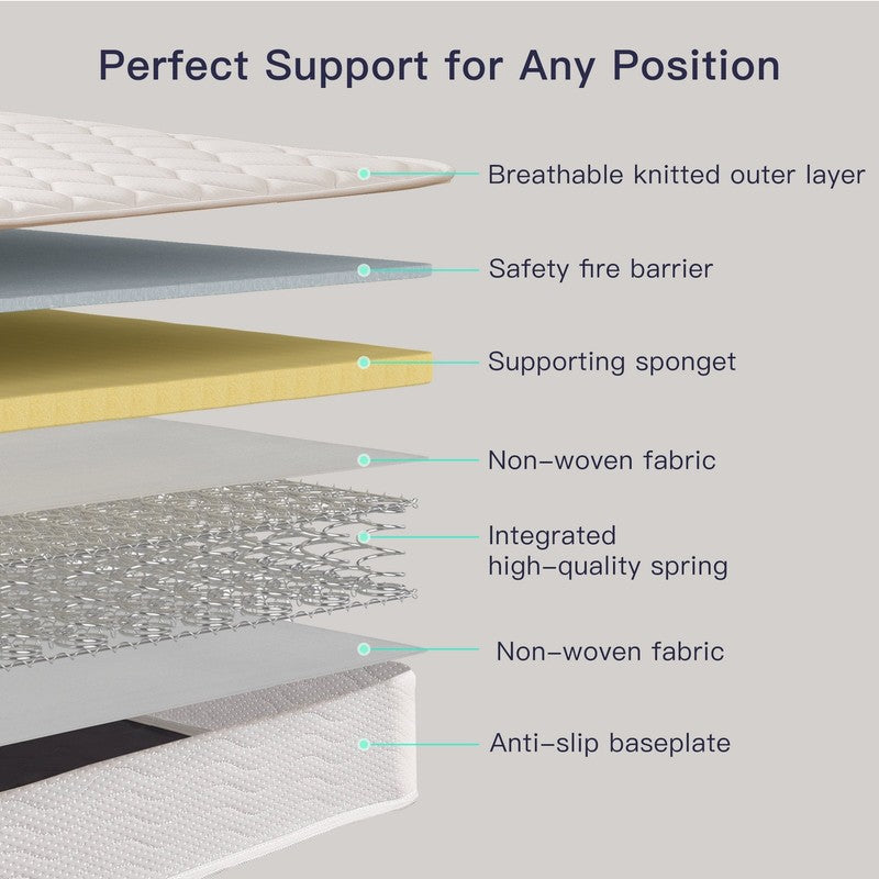 6" Twin Hybrid Mattress in a Box – Medium Firm Spring Bed for Kids & Bunk Beds5