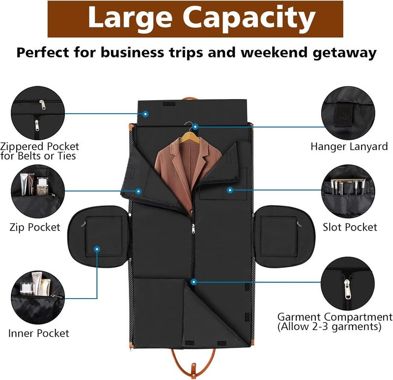 2in1 Garment Duffle Bag 3Pc Set Hanging Suit Travel Carry On3