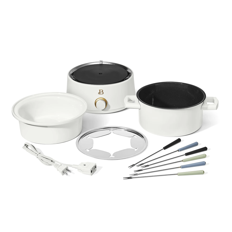 3 Qt Electric Fondue Set with Bonus 2 Qt Ceramic Pot, White Icing by Drew Barrym7