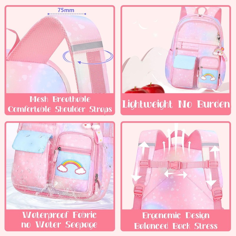 School Bag Backpacks for Girls,Shoulder Children School Bookbags for Kids,Primar4
