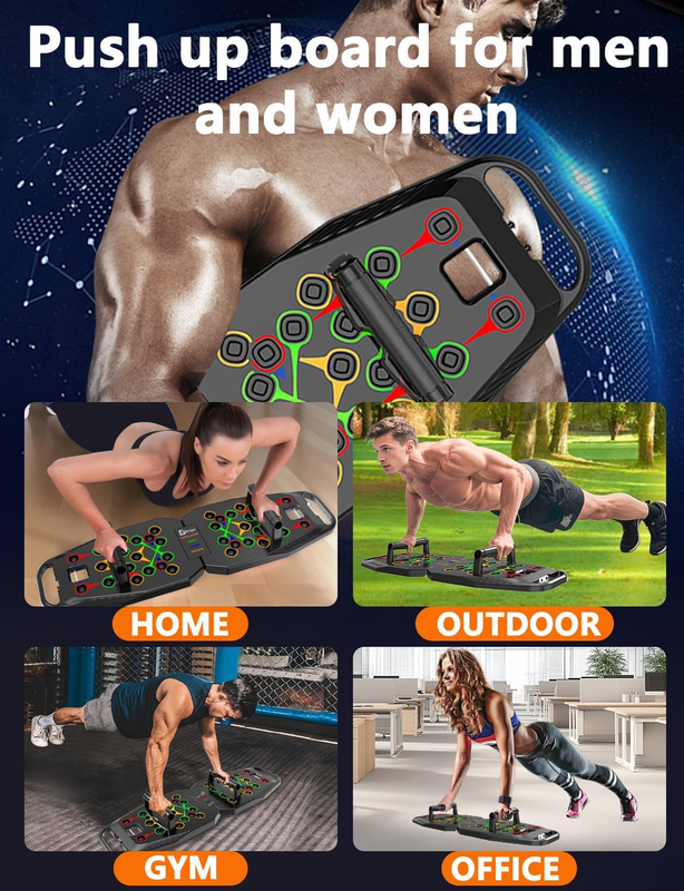Push up Board, Pilates Bar & Fitness Accessories, 25 in 1 Foldable Push up Bar a8