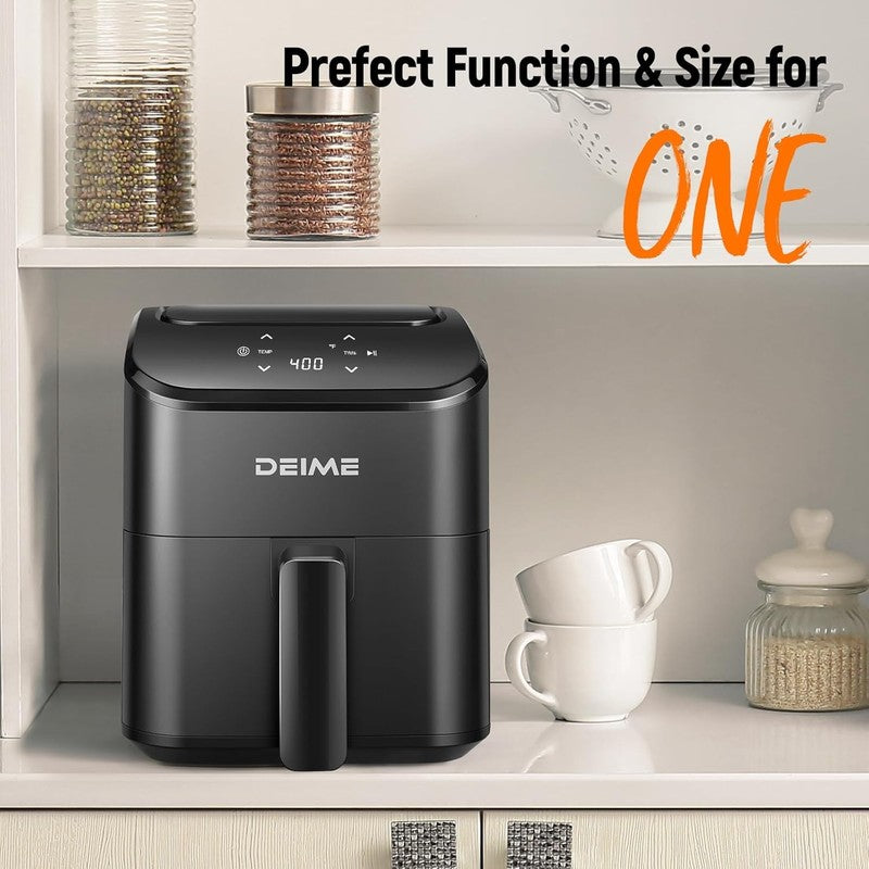 3Qt Small Air Fryer Digital Compact Nonstick Dishwasher Safe Quiet Black4