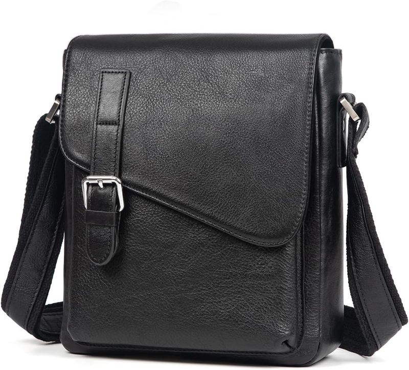 Men's Leather Messenger Crossbody Bag Vintage Waterproof Anti-Theft Casual0