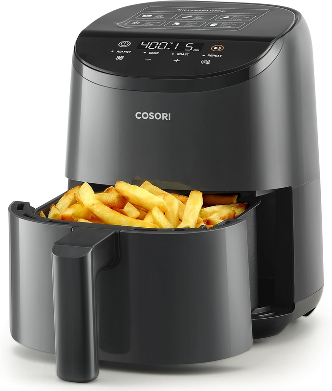 2.1 Qt Mini Air Fryer 4 in 1 Small Airfryer Nonstick Basket 97% Less Oil0