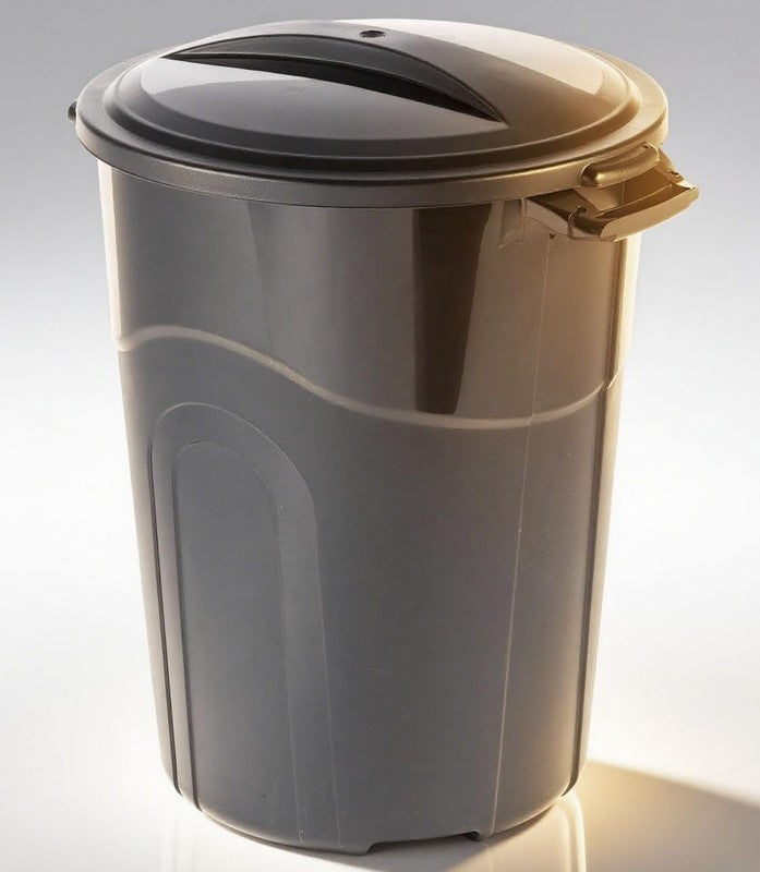 32 Gal Heavy Duty Plastic Trash Can w/ Lid & Handles for Indoor Outdoor Use2
