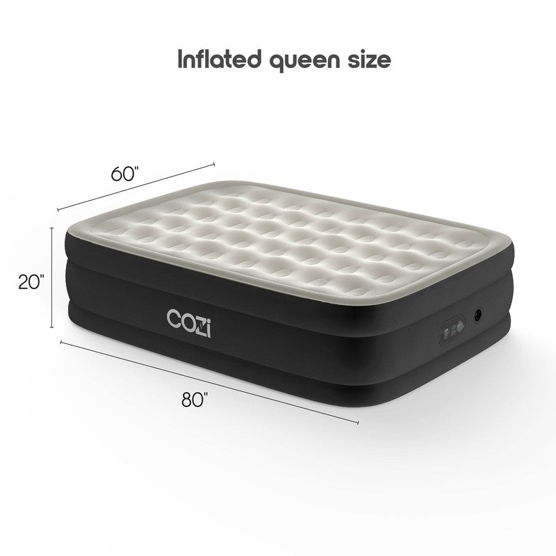 Cozi by  20” Air Mattress, Inflatable Bed with Built-In Pump for Camping, Home, 3