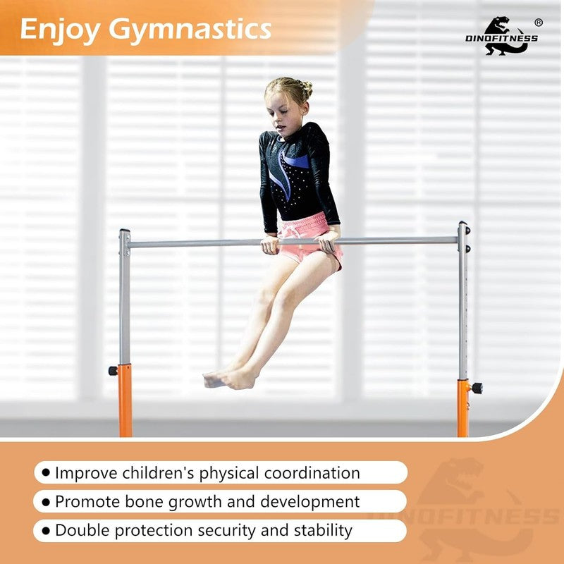 Kids Gymnastics Bar 11 Level Adjustable Horizontal Bar Thick Upright Home Use5